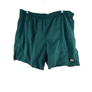 Speedo Green Nylon Swim Trunks XL Mesh Lined Quick Dry Shorts Pocket Retro